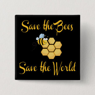 Retten Sie die Bienen retten die Welt Button