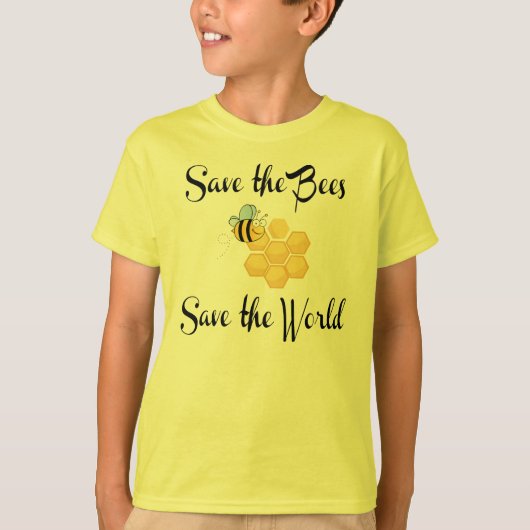 Retten Sie die Bienen retten die Welt T-Shirt (Vorderseite)