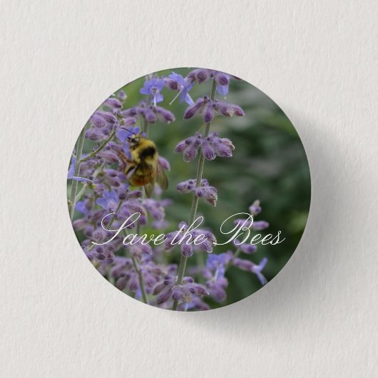 Retten Sie die Bienen… Russischer weiser Knopf Button (Vorderseite)