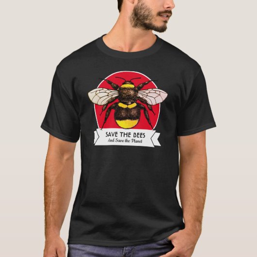 Retten Sie die Bienen und retten Sie dem Planeten T-Shirt (Vorderseite)