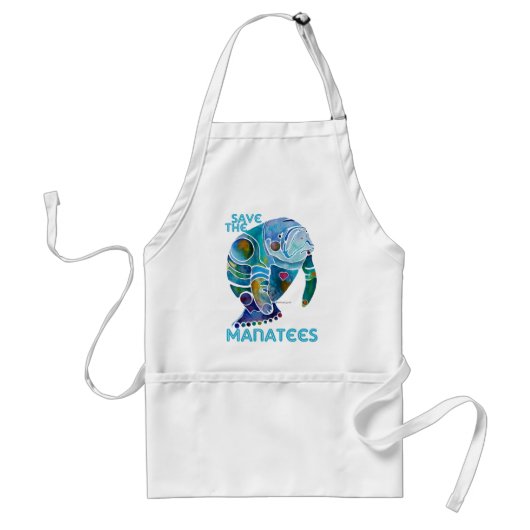 Retten Sie die blauen Manatis Schürze (Vorne)