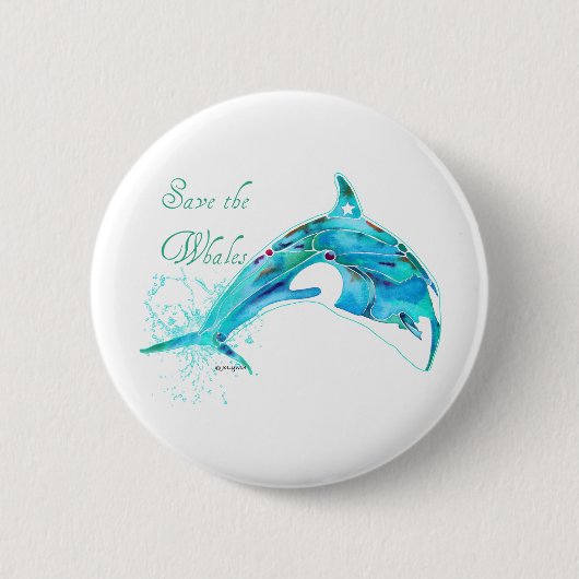 Retten Sie die blauen Wale Button (Vorderseite)