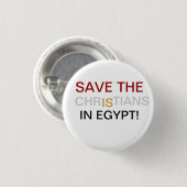 retten Sie die Christen von Ägypten-Knopf Button (Vorne & Hinten)