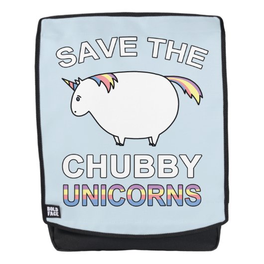 Retten Sie die Chubby Unicorns Rucksack (Vorderseite)