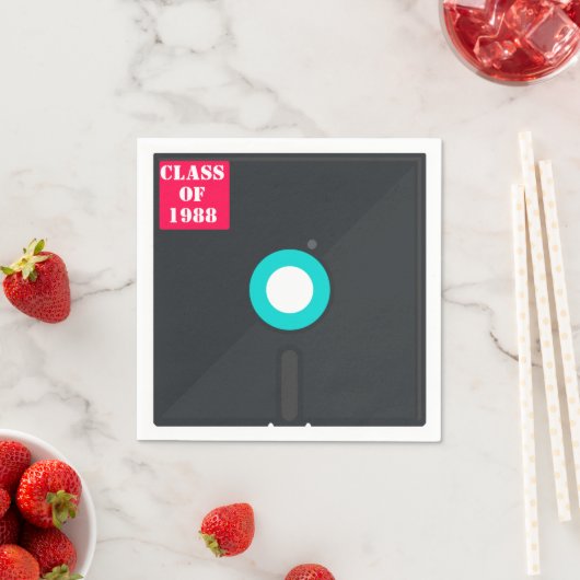 Retten Sie die Diskette des Computers| Blue & Red  Serviette (Beispiel)