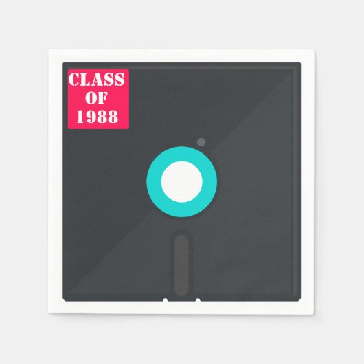 Retten Sie die Diskette des Computers| Blue & Red  Serviette (Vorderseite)