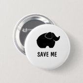 Retten Sie die Elefanten Button (Vorne & Hinten)