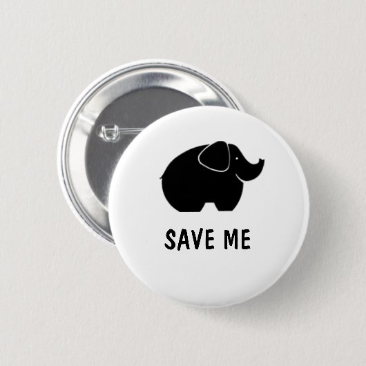 Retten Sie die Elefanten Button (Vorne & Hinten)