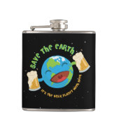 Retten Sie die Erde Flachmann (Vorderseite)