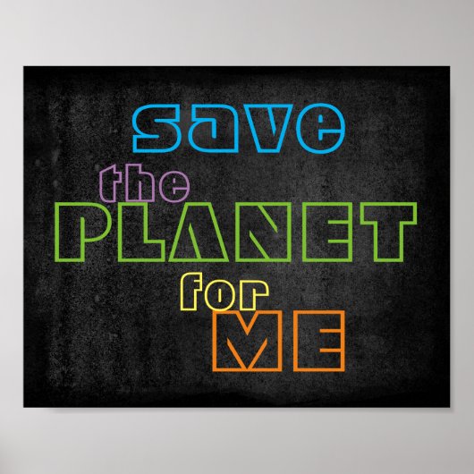 Retten Sie die farbenfrohe Plakatwand des Planeten Poster (Vorne)