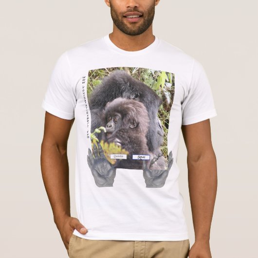 Retten Sie die Gebirgsgorillas (Fronten- u. T-Shirt (Vorderseite)