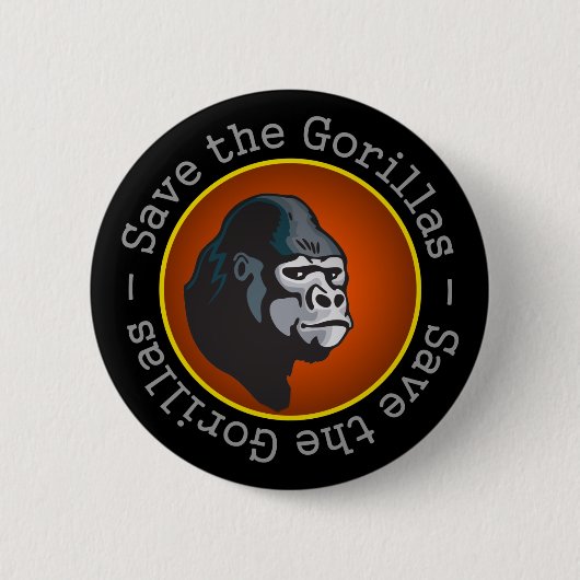Retten Sie die Gorillas Button (Vorderseite)