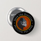 Retten Sie die Gorillas Button (Vorne & Hinten)