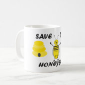 Retten Sie die Honigbienen-Tasse Kaffeetasse (Vorderseite Links)
