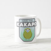 Retten Sie die Kakapo-Kaffee-Tasse Kaffeetasse (VorderseiteRechts)