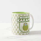 Retten Sie die Kakapo-Papageien-Tasse Zweifarbige Tasse (VorderseiteRechts)
