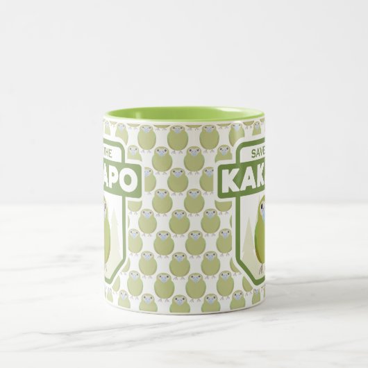 Retten Sie die Kakapo-Papageien-Tasse Zweifarbige Tasse (Mittel)