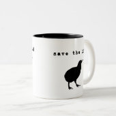 Retten Sie die Kiwi-Neuseeland-Kaffee-Tasse Zweifarbige Tasse (VorderseiteRechts)