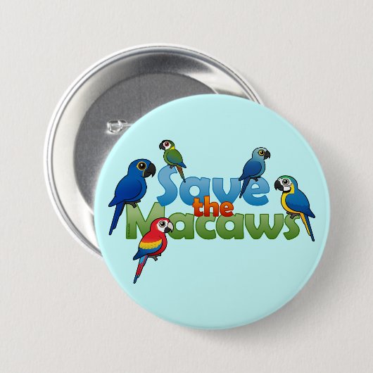 Retten Sie die Macaws Button (Vorne & Hinten)