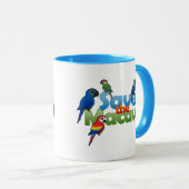 Retten Sie die Macaws Tasse (VorderseiteRechts)