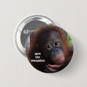 Retten Sie die Orang-Utans! Button (Vorne & Hinten)