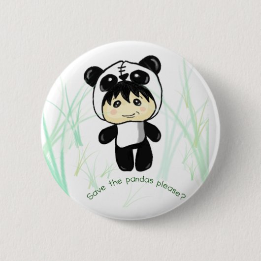Retten Sie die Pandas gefallen? Button (Vorderseite)