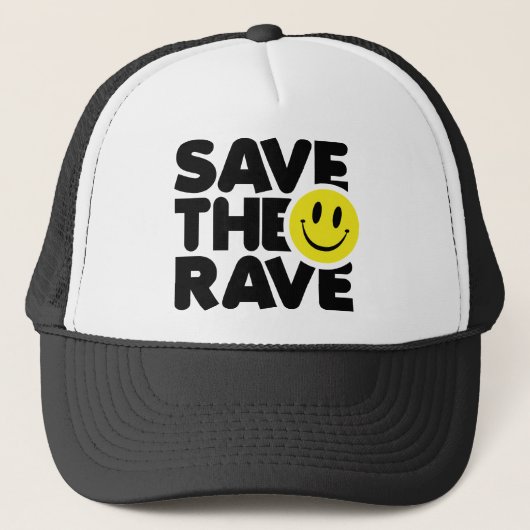 Retten Sie die Rave Truckerkappe (Vorderseite)