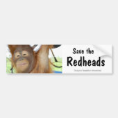 Retten Sie die Redheads-Orang-Utan wild lebenden Autoaufkleber (Vorne)