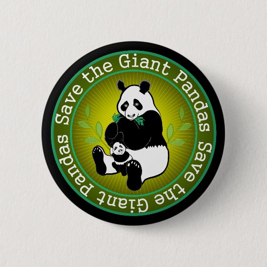 Retten Sie die riesigen Pandas Button (Vorderseite)