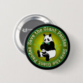 Retten Sie die riesigen Pandas Button (Vorne & Hinten)