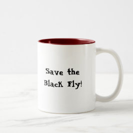 Retten Sie die schwarze Fliege! Zweifarbige Tasse