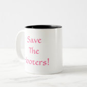 Retten Sie die Sirenen-Eule Zweifarbige Tasse (Vorderseite Links)