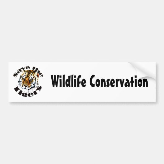 Retten Sie die Tiger Autoaufkleber (Vorne)