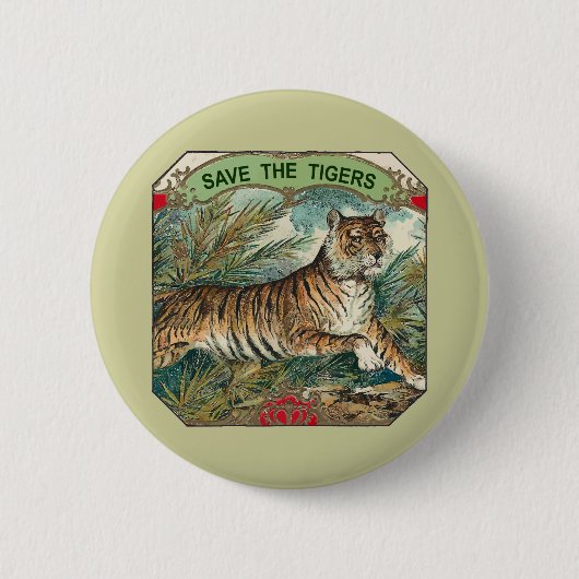 Retten Sie die Tiger Button (Vorderseite)