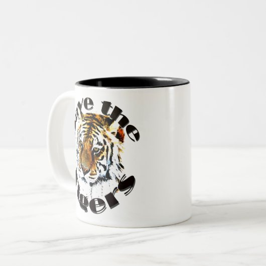 Retten Sie die Tiger Zweifarbige Tasse (Vorderseite Links)