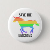 Retten Sie die Unicorns Button (Vorderseite)