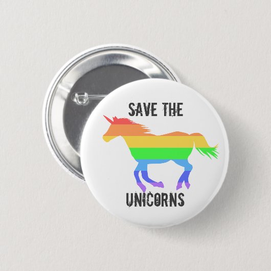 Retten Sie die Unicorns Button (Vorne & Hinten)