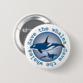 Retten Sie die Wale Button (Vorne & Hinten)