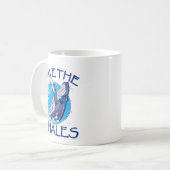 Retten Sie die Wale Kaffeetasse (Vorderseite Links)
