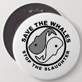 Retten Sie die Wale - Tierrechte Button (Vorne & Hinten)