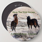 Retten Sie die wilden Pferde, Sand-Wäsche-Becken, Button (Vorne & Hinten)