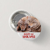 Retten Sie die Wölfe Button (Vorne & Hinten)