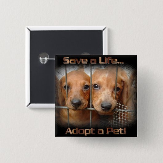 Retten Sie ein Leben adoptieren ein Button (Vorne & Hinten)