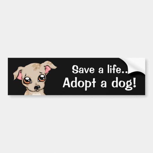 Retten Sie ein Leben adoptieren einen Hund Autoaufkleber (Vorne)