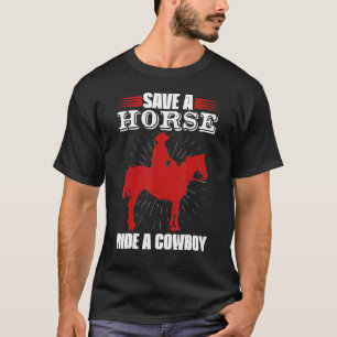 Retten Sie ein Pferd reiten Cowboy Gallop für Männ T-Shirt