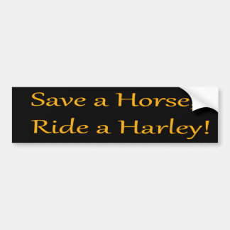 Retten Sie ein Pferd, reiten Sie einen Harley! Autoaufkleber