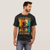Retten Sie ein Pferdereiten Cowboy Reiten Roping F T-Shirt (Vorne ganz)