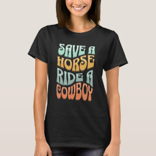Retten Sie ein Pferdereiten Ein Cowboy Frauen-Rode T-Shirt
