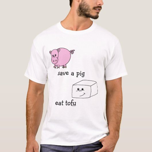 retten Sie ein Schwein essen Tofu T-Shirt (Vorderseite)