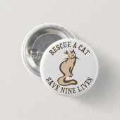 Retten Sie eine Katze retten neun Leben Button (Vorne & Hinten)